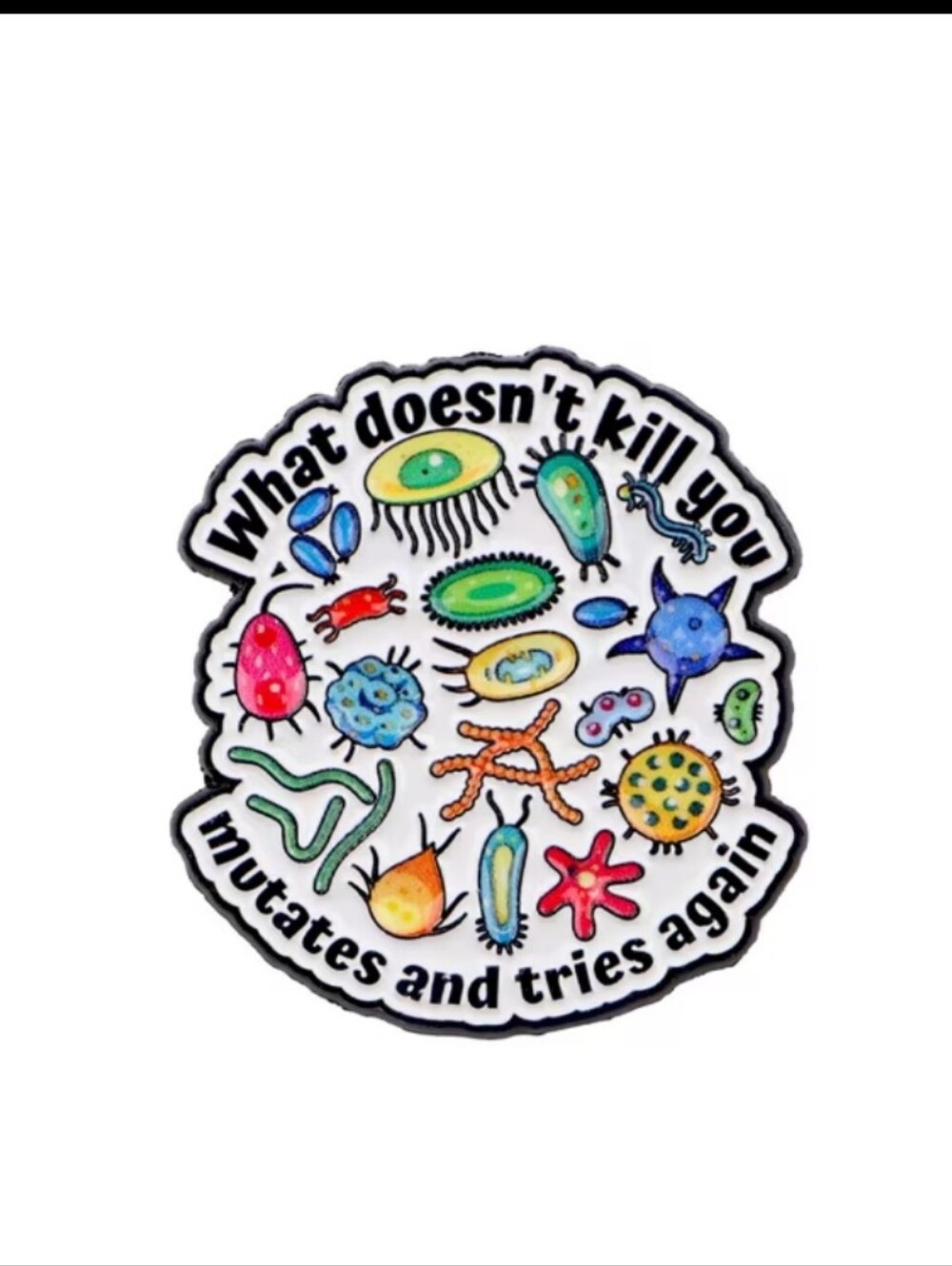 Colorful Microbe-Themed Brooch Pin - Multicolor